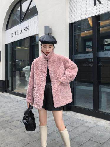 冬季皮毛一体外套，莫卡熊手感超柔，女装，米朵拉