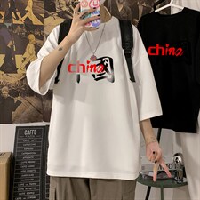 Q11189-P30春夏季七分袖t恤男大码五分袖男短袖中袖，男装T恤，电商A040