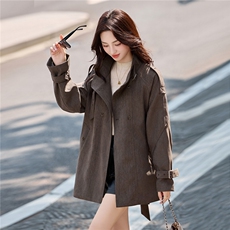 立领风衣外套女小个子秋季2025新款独特好看休闲廓形气质显瘦上衣，女装风衣，浙宝029