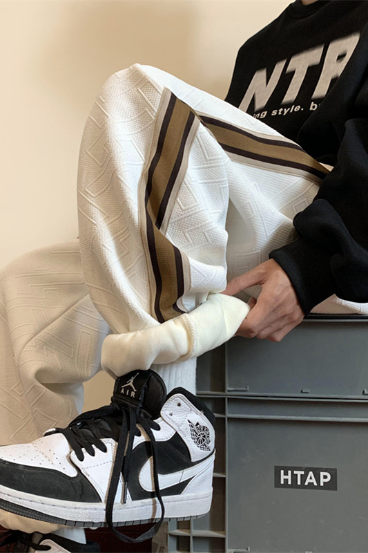 冬季加绒加厚提花束脚织带休闲裤M~5XLXZ604-KG52JR-P65控78,男装卫衣,星座604