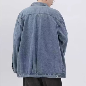 新款牛仔衣夹克男士美式潮牌工装复古外套男生宽松型HS8159/P60图片