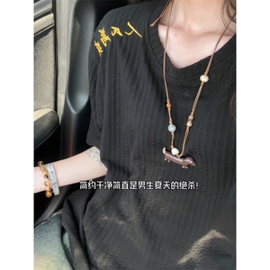 XZ809A/JJJ01/P35/控48 肌理感万针刺绣圆领T恤图片