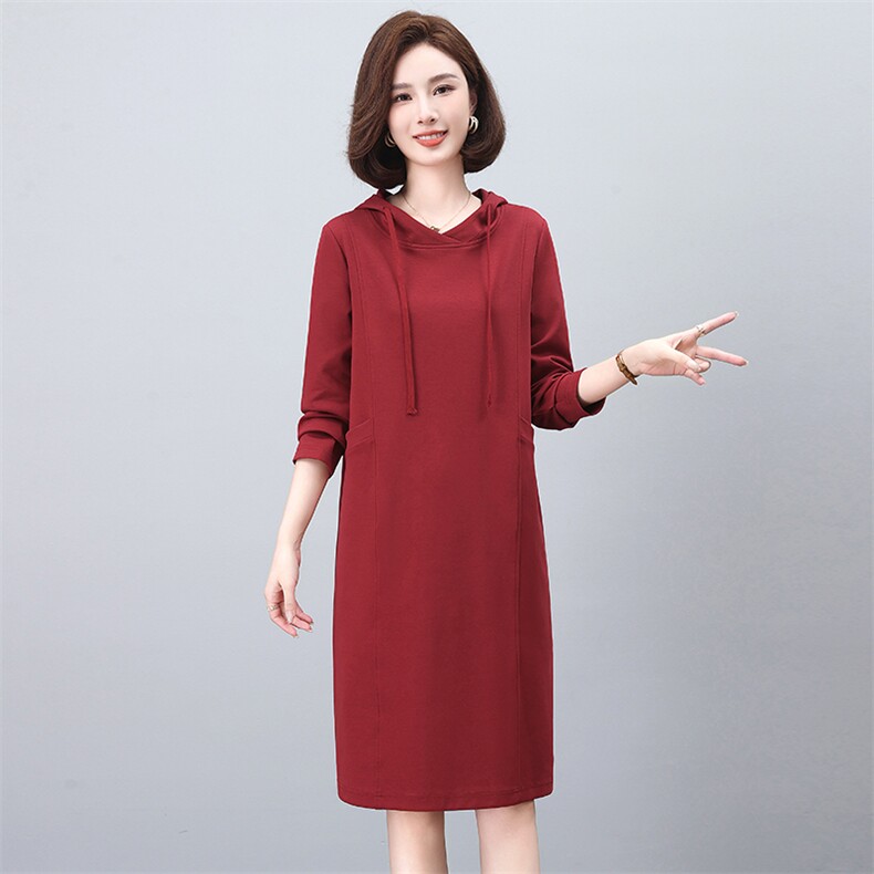 2024年春季时尚休闲连帽休闲连衣裙,女装连衣裙,依恋蒂丝