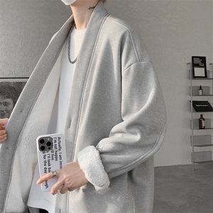 M~8XL大码重磅开衫卫衣秋冬加绒加厚保暖V领外套KS2101/P60加绒80图片