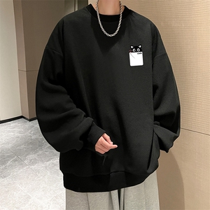 5XL华夫格卫衣男大码胖子圆领长袖t恤 HW76397-P30加绒款-P40图片