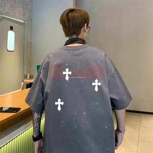 量大优供抖音视频 支持得物配合二开美式满天星亮片短袖T恤MTX293图片