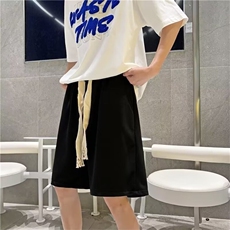 夏季手工编织抽绳短裤男潮流宽松休闲直筒纯色运动五分裤LD1101，男装牛仔裤，星座208-5