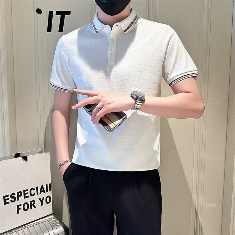 店主风社会小伙男士时尚刺绣POLO衫男短袖T恤301A-1/PL112/P55,男装T恤,星座301A-1