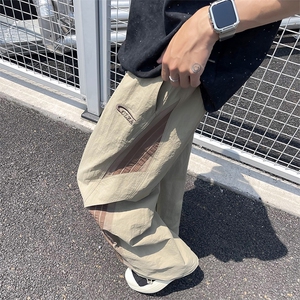 速干休闲裤男士韩版潮流拼色百搭宽松2024夏季ins长裤K5443-P43图片