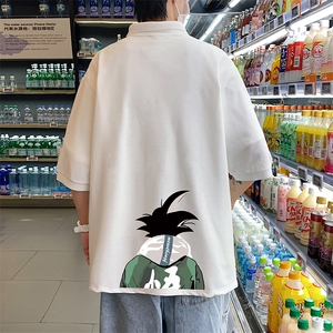 PL57005-P35 翻领短袖polo衫男大码胖子半袖t恤男有领保罗衫 模特图片