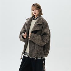 现货大翻领CIEANFIT韩系高级感痞帅上衣宽松港风外套N61-P130，女装短外套，电商A170