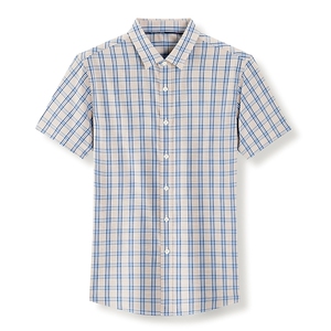 AD62216钱塘2020-3夏季新款男士格子商务休闲短袖衬衫P65图片