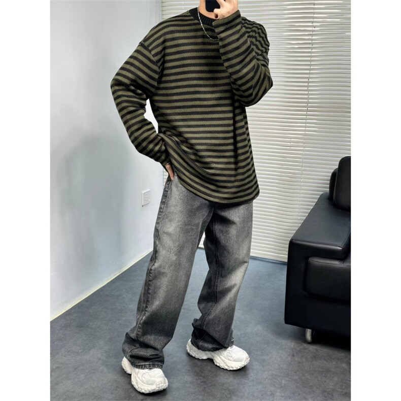 网络图现货潮牌条纹休闲高级感男女同款秋新款毛衣J7193-P42,男装针织衫/毛衣,星座715-7