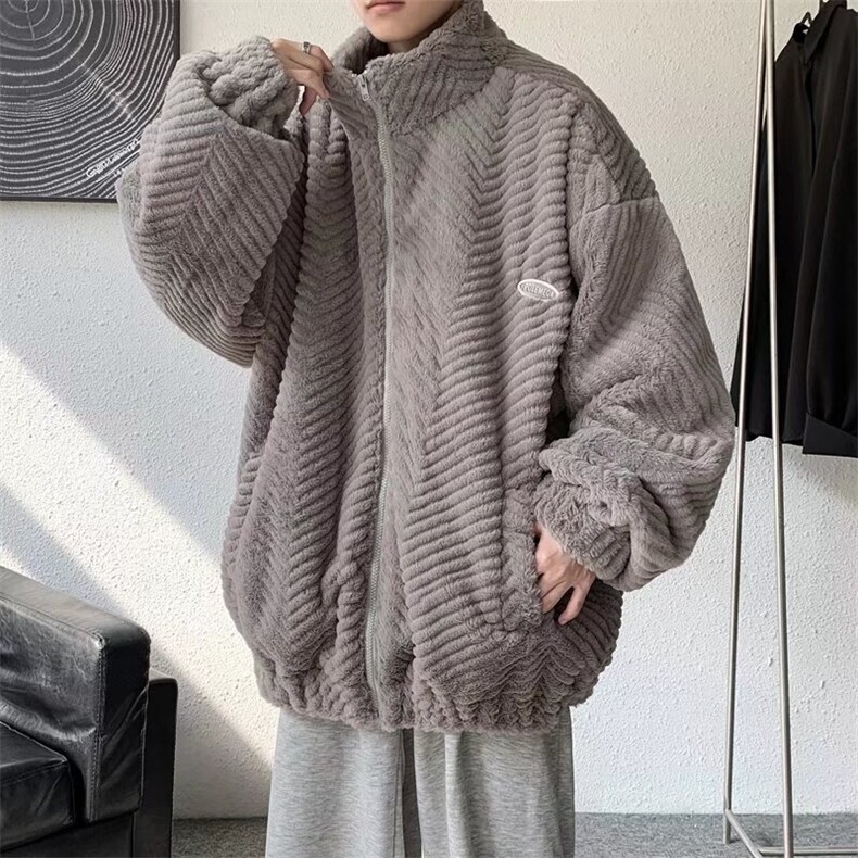 冬季新款兔毛外套男潮牌高街痞帅情侣休闲加厚保暖棉衣棉袄WY92,男装卫衣,星座1116A-1（原606A）