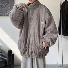 冬季新款兔毛外套男潮牌高街痞帅情侣休闲加厚保暖棉衣棉袄WY92，男装卫衣，星座1116A-1（原606A）