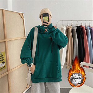 8XL-M现货大码卫衣男秋冬新款慵懒风加绒加厚长袖支持各种活动图片