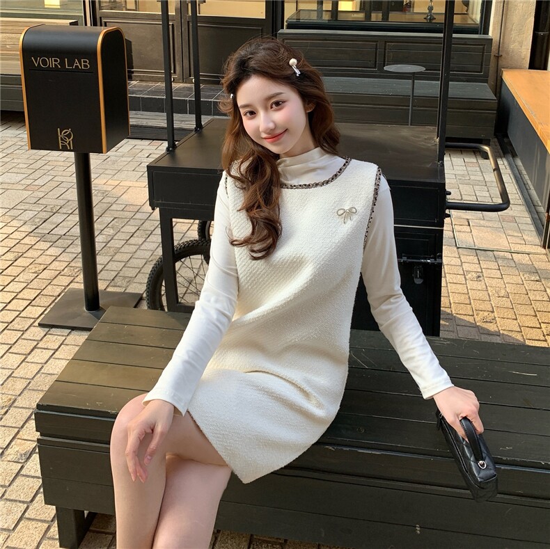 2026新款小香风裙配针织衫千金风两件套2B115-2606-P165-K268，女装套装/套裙，乐吉娜