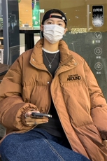 港风冬季新款立领白鸭绒羽绒服男潮宽松印花YR6191P195控258，男装羽绒服，电商A268A
