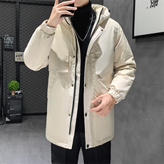 有版权连帽纯色班服团体情侣学生团建可印花羽绒服男士修身长款，男装羽绒服，星座301D-5(原星座1415）