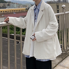 2023港风文艺灯芯绒西服男秋季宽松潮流外套，男装夹克，星座716-4