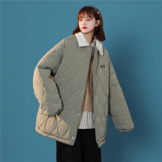 冬装新款菱形格工装棉衣加绒毛领宽松棉服外套潮Q327-P120控148，男装棉衣，星座617A-6（原A405-1）