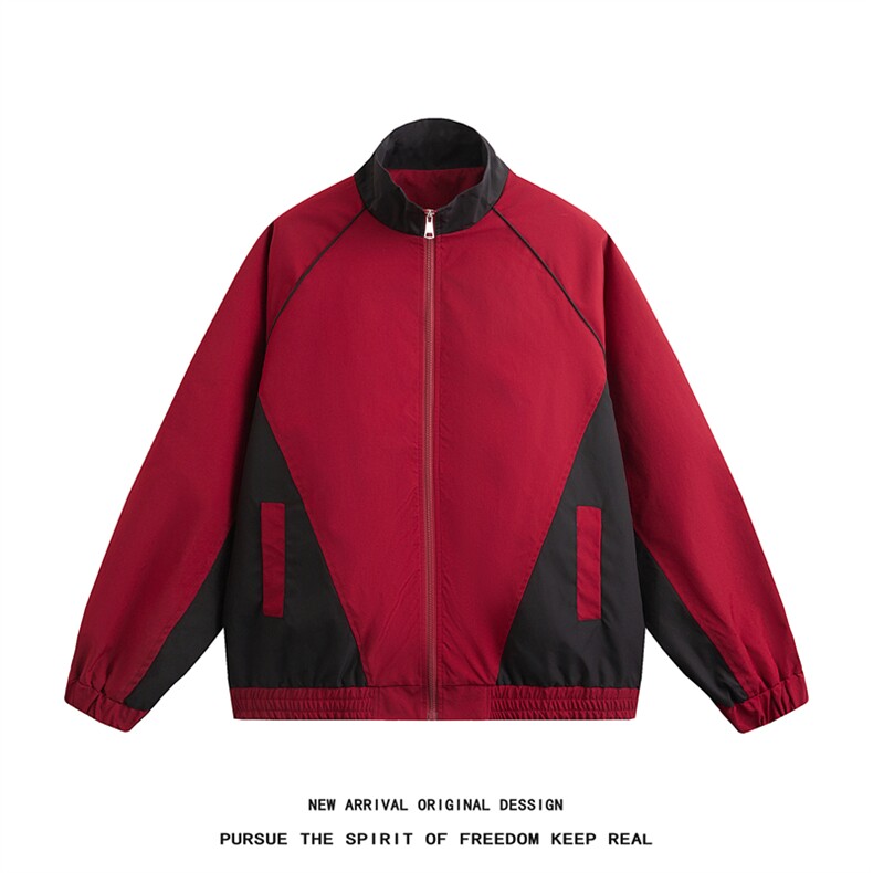 JK5003/P65春装新款个性撞色设计立领飞行员夹克男潮流上衣外套,男装夹克,电商A141