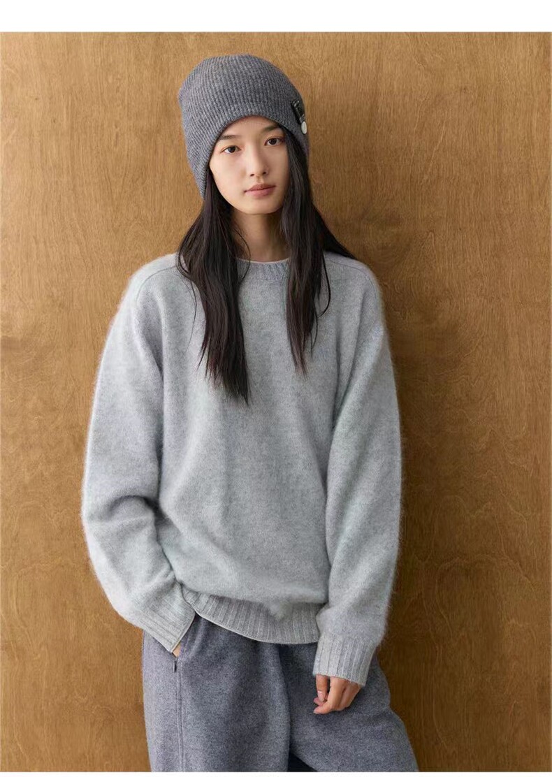 2025年秋季时尚百搭通勤简约休闲套衫，女装针织衫/毛衣，斯尔特羊绒