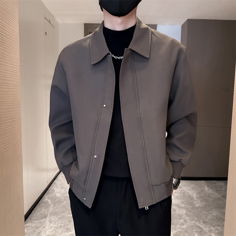 社会小伙端短款纯色宽松韩版外套风衣夹克男A236-FY8017-P125,男装夹克,电商A236