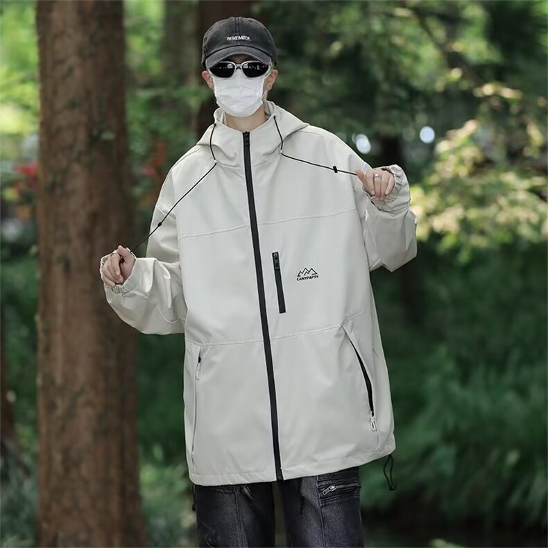 早秋户外山系潮牌长袖连帽夹克外套冲锋衣男W1166-P70图片