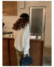 秋冬新款宽松圆领纯女纯色大码韩版针织毛衣气质打底衫潮，女装针织衫/毛衣，半城羊绒
