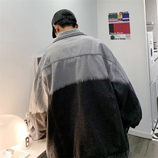 渐变色牛仔外套男女秋季ins潮牌设计感小众情侣夹克上衣J8892-p58，男装工装外套，星座1008-1