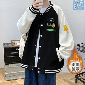 2023秋装新品青少年夹克运动棒球服加绒加厚时尚外套男 2113-P65图片