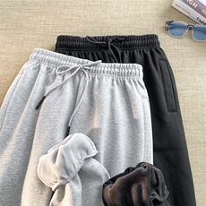 加绒休闲裤男冬季新款宽松加厚束脚裤学生卫裤XZ102A-4-K800-P50，男装休闲裤，星座211-2