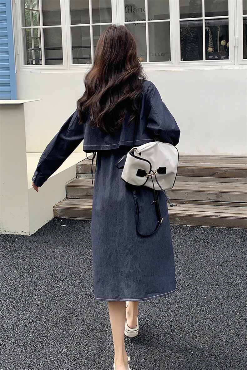 牛仔连衣裙长款风衣,女装连衣裙,浙宝069