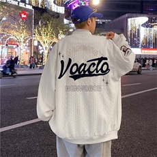 美式棒球服夹克男韩版字母刺绣高街帅气2025秋冬ins外套W5413-P63，男装夹克，星座412