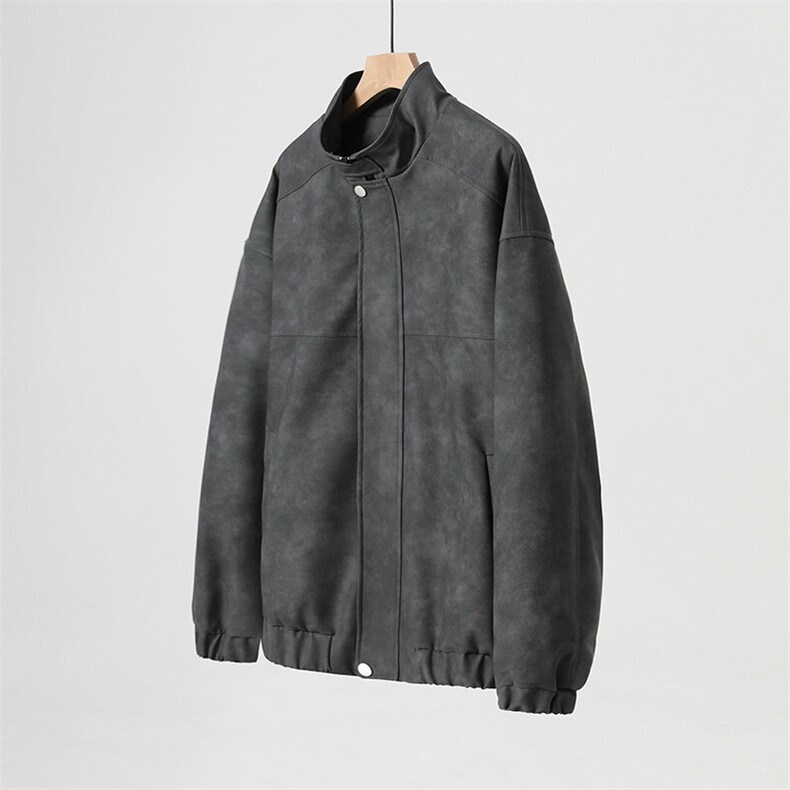春秋宽松夹克男港风复古怀旧美式骑行机车服PU皮衣外套JK667-P95,男装夹克,星座505-3