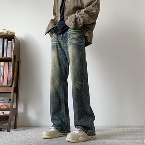 秋冬季美式高街牛仔裤男 百搭显高休闲裤G1008/P55控78图片