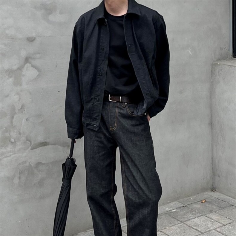 816B-NZ006-P852023春季男士牛仔布翻领夹克韩版潮ins痞帅外套,男装夹克,星座816B