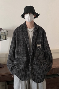 小香风港风西服男休闲大码情侣西装男外套XF8746P95控128图片