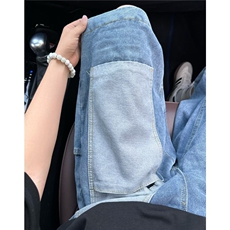 拼接口袋撞色牛仔短裤美式潮牌时尚痞帅个性工装五分裤ND3125，男装牛仔裤，星座1116A-1（原606A）