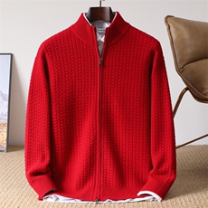 秋冬新款加厚小碎花针织开衫时尚休闲百搭，男装针织衫/毛衣，冬季工坊