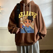 纯棉连帽卫衣男大码运动帽衫宽松薄WY2271-P35加绒款-P40，男装卫衣，电商A040