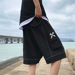 日系工装短裤男新款oversize裤子高街ins痞帅机能五分裤 K827-P30图片