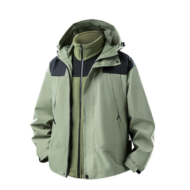 三合一冲锋衣连帽外套摇粒加绒二件套星座1512-2881&2882-P65，男装夹克，星座1512