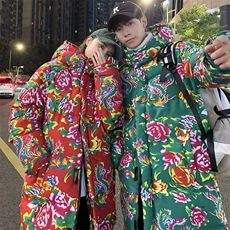 A5情侣长款大花袄棉衣棉服棉袄保暖防寒男女新中式上款大差价，男装棉衣，星座115A(原星座507）