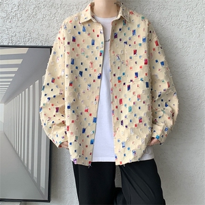 现货秋季 特批50  新款高品质破洞衬衫抖音品质 CS7842-P50 控78图片