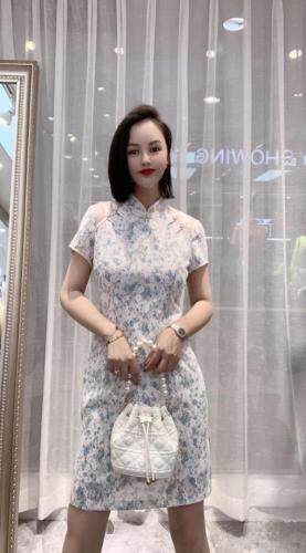 2021夏季新款连衣裙复古中式旗袍，女装连衣裙，时尚名门