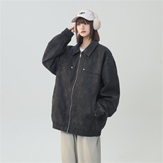 PU皮工装翻领夹克2025秋季痞帅潮流二开外套XZ301b-2-JK2591P75，男装夹克，星座301B-2（原A443-1）