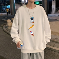 S6165-P28加绒款-P33秋季圆领卫衣男大码韩版宽松长袖外套，男装卫衣，电商A040