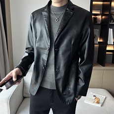 抖音直播新款皮衣男店主风西装皮西服男装外套主推PY0917-P85，男装皮衣，星座1207-1